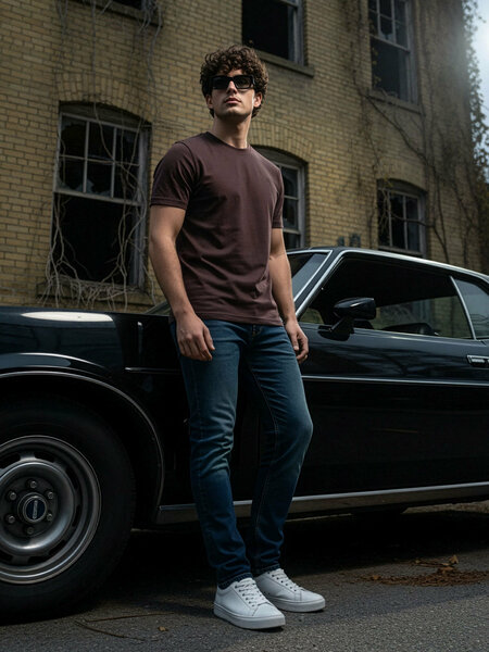 Brown Stretchable T-Shirt (TEE-405)