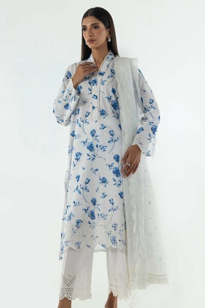 Stitched Lawn Embroidered Shirt