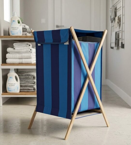 Assorted Bamboo Laundry Hamper – Foldable Clothes Basket with Fabric Liner & Lid