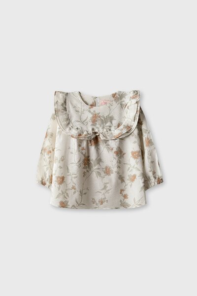 Autumn Petal Printed Cotton Top