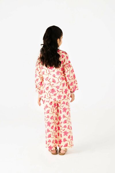 Beige Printed Cotton Co-ord Set