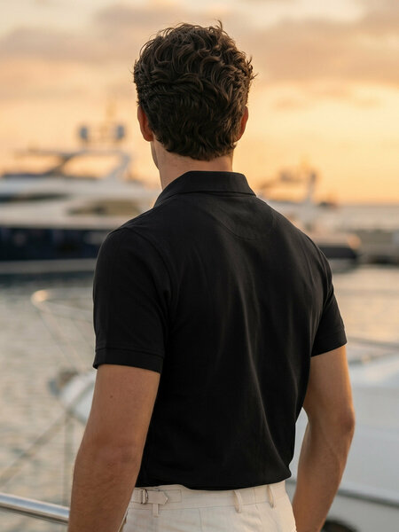 Black Designer Polo T-Shirt (POLO-1229)