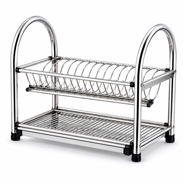 Iron Kitchen Rack – 85 cm Double Layer Dish Drainer