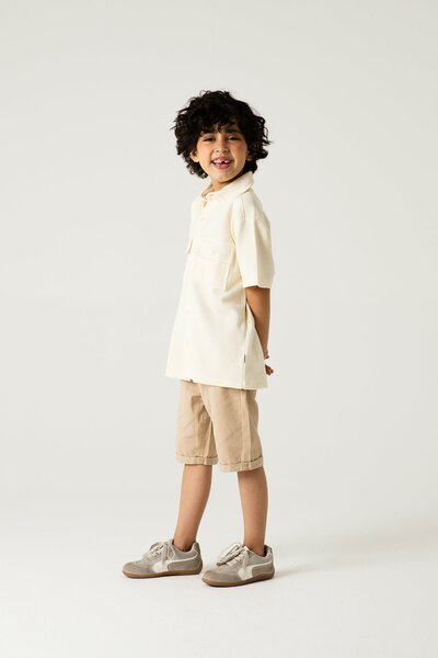 Boys Skin Waffle Button Tee