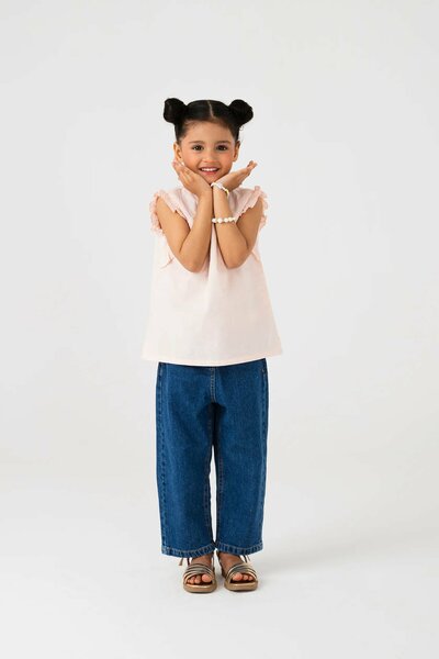 Soft Pink Flutter Cotton Top