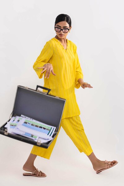 Stitched Dyed Brochia Shirt + Culotte