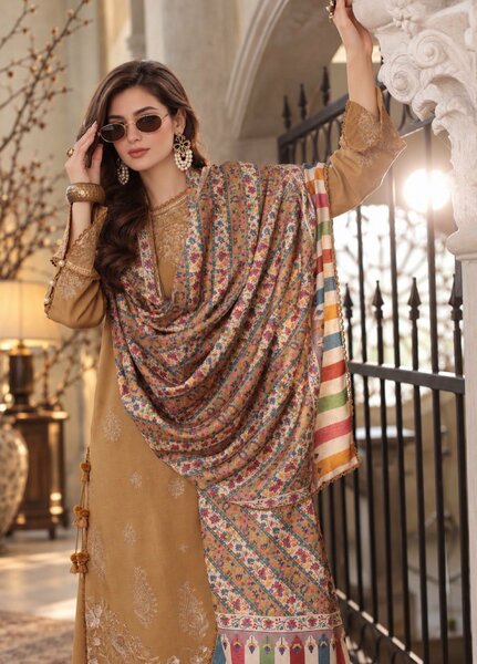 Noor by Saadia Asad Unstitched Embroidered Linen 3 Piece Suit SA26UNL D10 A - Winter Collection
