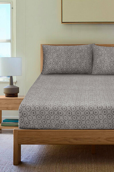 Stone Jersey Fitted Sheet