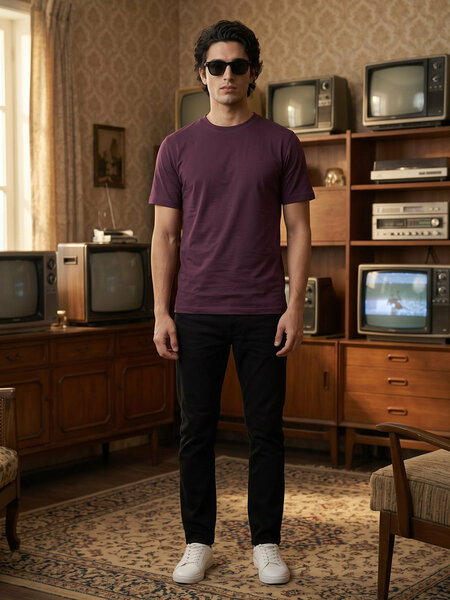 Maroon Basic T-Shirt (TEE-519)