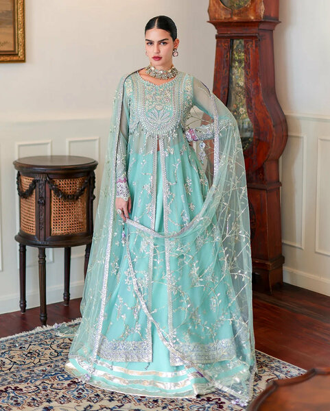 Whispers of Grace by Roheenaz Unstitched Embroidered Chiffon 3 Piece Suit RN26UWG Theodora RUNCH260205 - Wedding Collection