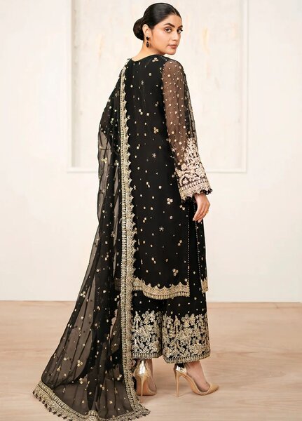 Baroque Embroidered Unstitched Chiffon 3 Piece Suits BQ25UF UF-4038 - Festive Collection
