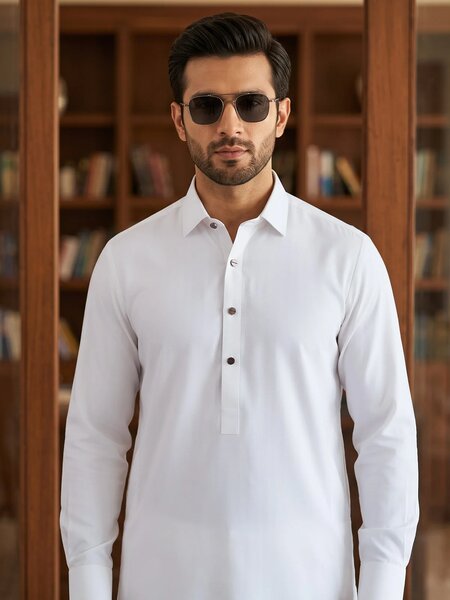 White Designer Shalwar Kameez (SK-735)
