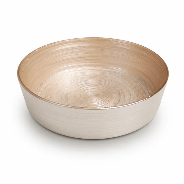 Large Round Golden Serving Bowl – Elegant Textured Bowl