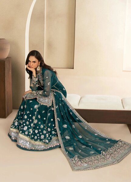 Neoma by Xenia Formals Unstitched Embroidered Chiffon 3 Piece Suit XE26UNF Tiva 02 - Festive Collection