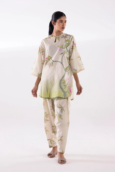 Stitched Printed Jacquard Shirt