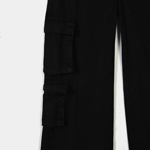 Girls Denim Rigid Pant Cargo 4-D.Grey