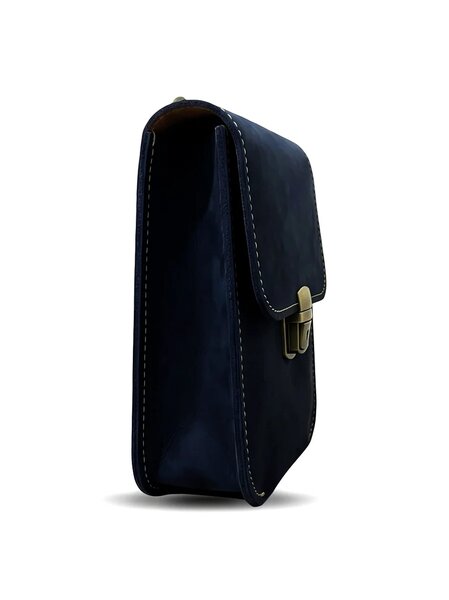 Leather Cross Body Bag Nubuck Black