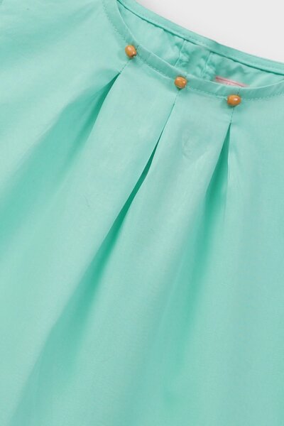 Sea Green Cotton Baby Dress Set