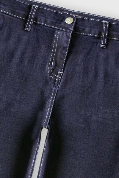 Girls Wide Relaxed Blue Jeans