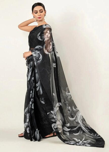 Imran Aftab RTW Printed Chiffon Saree IASC 01 - Festive Collection