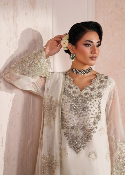 Aymal by Alizeh Fashion Unstitched Embroidered Chiffon 3 Piece Suit AFB26UA D-05 Zeba - Festive Collection