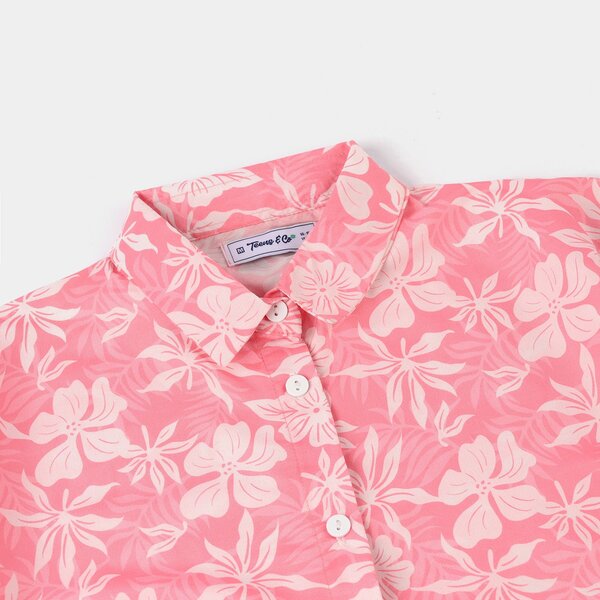 Girls Poly Lawn Casual Top (Mellow) – Pink