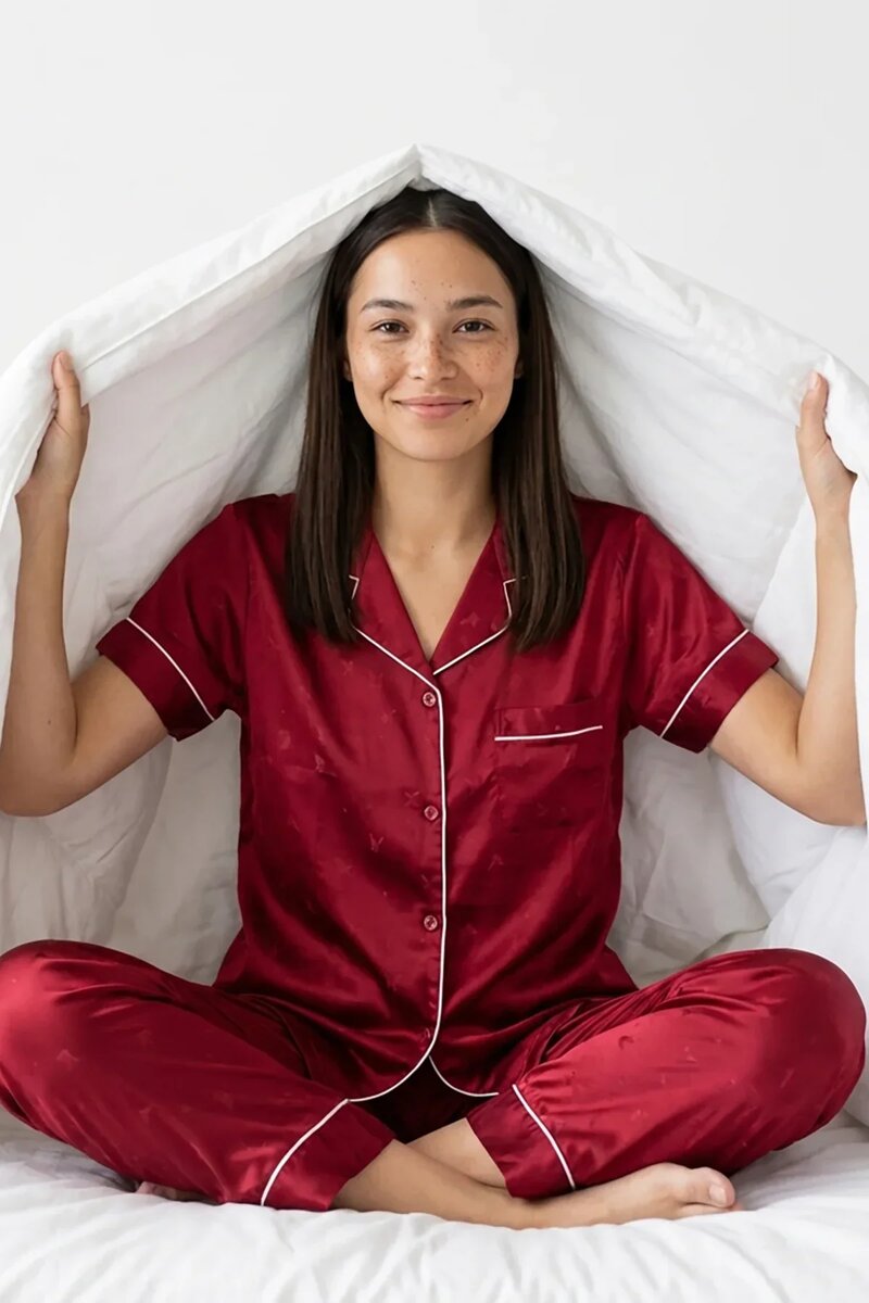 BLS - Satin Pajama Set - Maroon