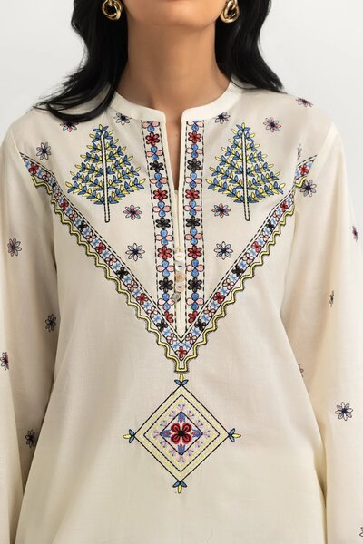 Cambric Embroidered Co-Ord Set