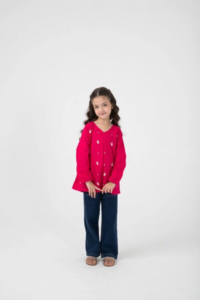 Pink Embroidered Top
