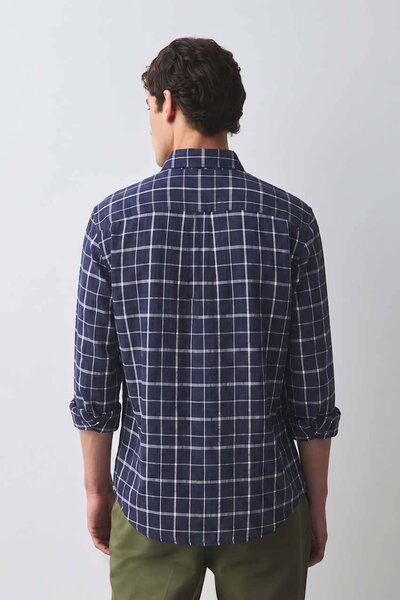 Polo Republica Men's Windowpane Check Casual Shirt