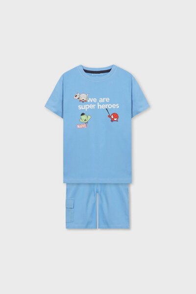 Boys Blue Super Heroes Co-ord Set