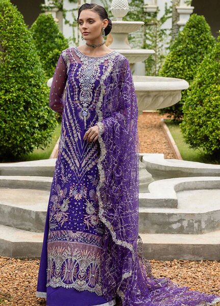 Inception by Mushq Embroidered Organza Suits Unstitched 4 Piece MQ25IW D-04 Untamed Heart - Wedding Collection