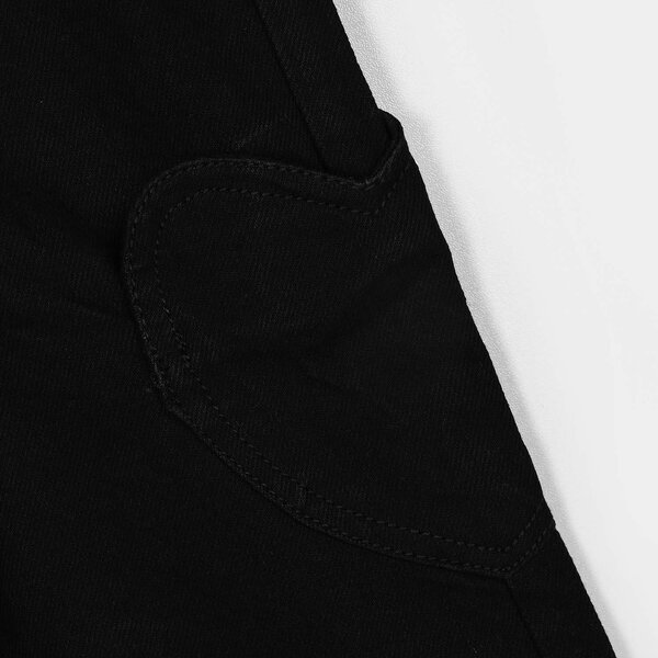 Infant Girls Denim rigid Pant Black Heart-BLACK