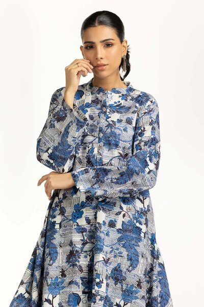 Cross Slub Printed Co-Ord Set