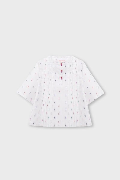 White Cotton Flared Top