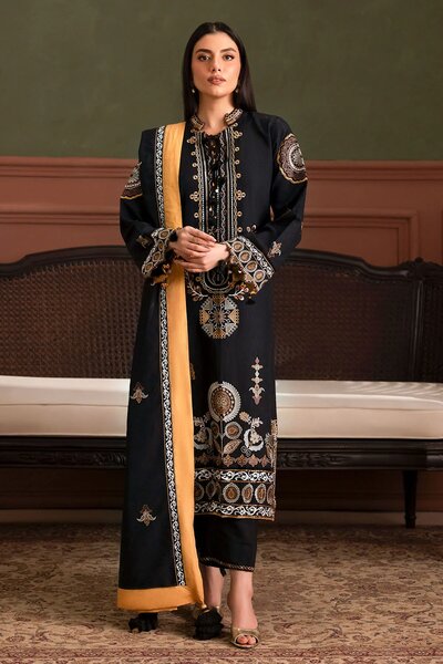 3 Piece Embroidered Corduroy Suit