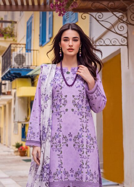 Coco by Al Zohaib RTW Printed Cambric 3 Piece Suit AZ26RCC D-3 - Casual Collection