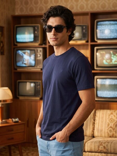 Navy Blue Basic T-Shirt (TEE-520)