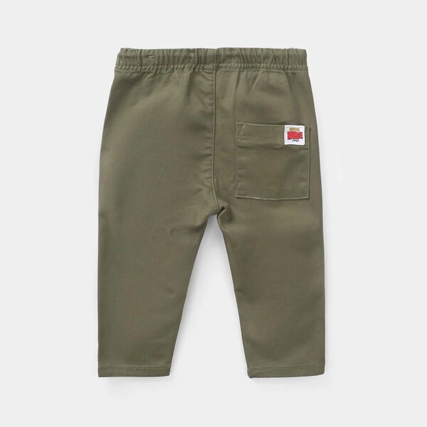 Infant Boys Cotton Twill Pants Comics - Olive