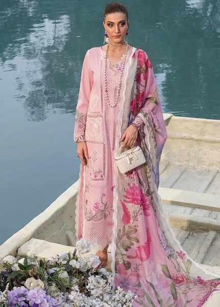 Bloom by Saira Shakira Unstitched Embroidered Lawn 3 Piece Suit SSR26ULB IRIS-08B - Eid Collection