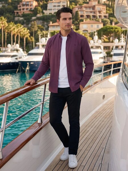 Wine Red Oxford Shirt (CSB-336)