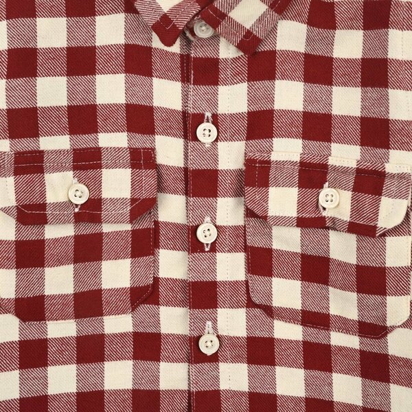 Infant Boys Flannel Shirt (Double Pkt Flap) - Red