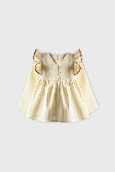 Beige Heritage Lace-Trim Top