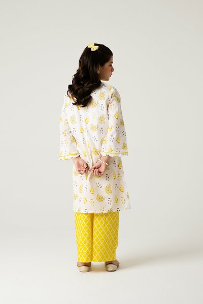 Sunshine Floral Cotton Kurta Set - 2pc