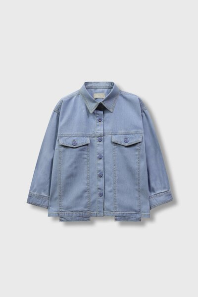 Sky Solid Denim Top