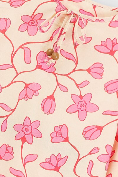 Beige Printed Cotton Co-ord Set