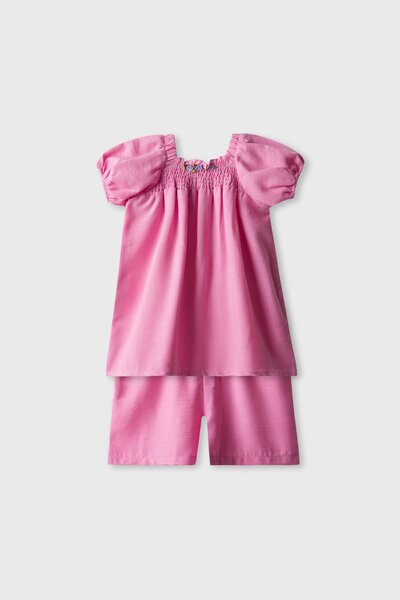 Girls Puffy Rose Co-ord Set