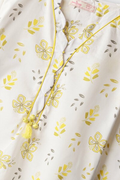Sunshine Floral Cotton Kurta Set - 2pc
