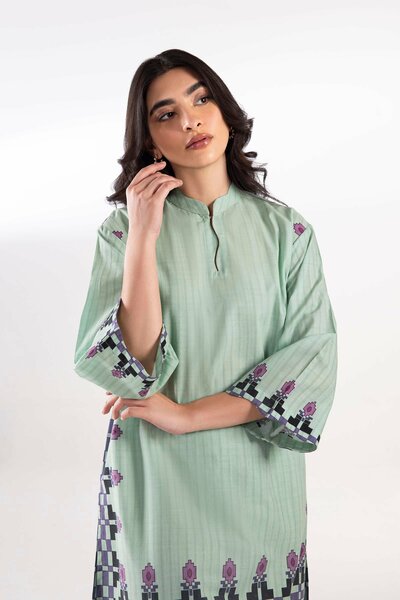 Stitched Printed Fancy Slub Shirt