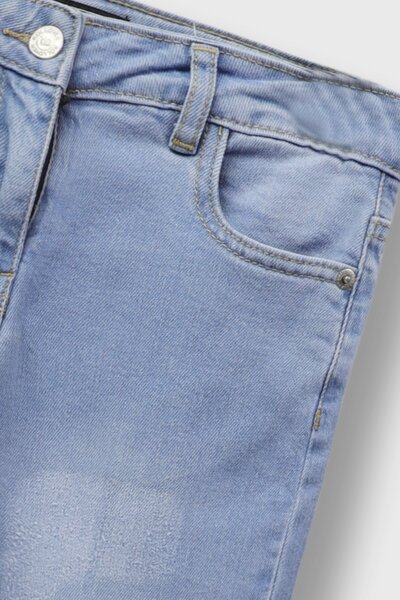Girls Light Wash Wide Denim